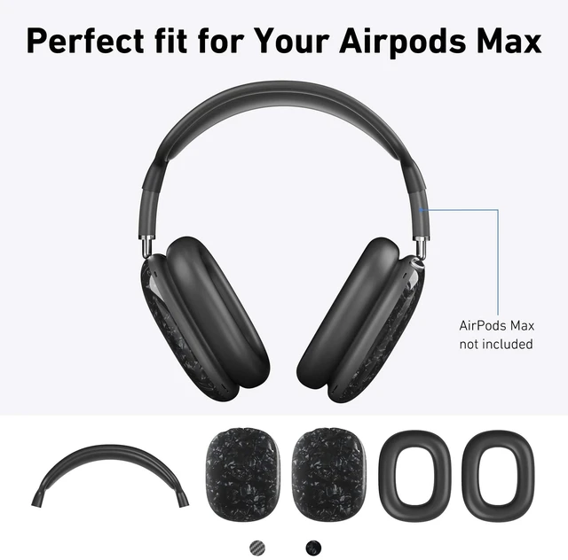 Alt view image 7 of 7 - TPU Case Cover for AirPods Max Headphones, Black Leopard TPU Ear Cups Case, Ear Pads, Headband Silicone Cover, Compatible with Apple AirPod Max Accessories Protector