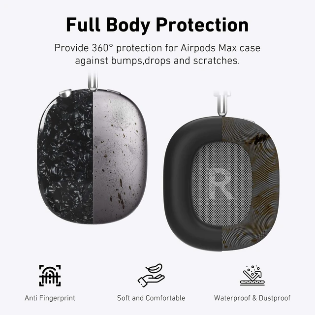 Alt view image 4 of 7 - TPU Case Cover for AirPods Max Headphones, Black Leopard TPU Ear Cups Case, Ear Pads, Headband Silicone Cover, Compatible with Apple AirPod Max Accessories Protector
