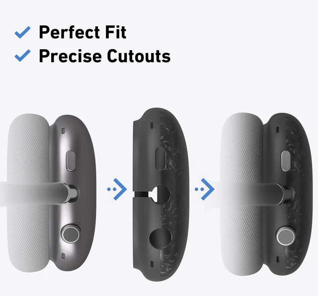 Alt view image 5 of 7 - TPU Case Cover for AirPods Max Headphones, Black Leopard TPU Ear Cups Case, Ear Pads, Headband Silicone Cover, Compatible with Apple AirPod Max Accessories Protector