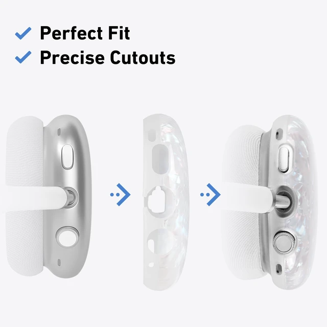 Alt view image 5 of 7 - Case Cover for AirPods Max Headphones, TPU Ear Cups Case/Ear Pads/Headband Silicone Cover Compatible with Apple AirPod Max Accessories Protector (Colorful Pearl Shell)