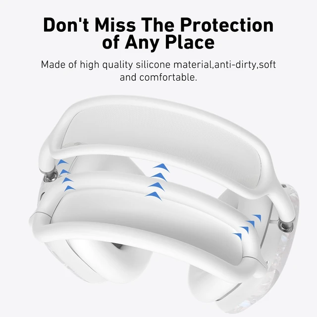 Alt view image 6 of 7 - Case Cover for AirPods Max Headphones, TPU Ear Cups Case/Ear Pads/Headband Silicone Cover Compatible with Apple AirPod Max Accessories Protector (Colorful Pearl Shell)