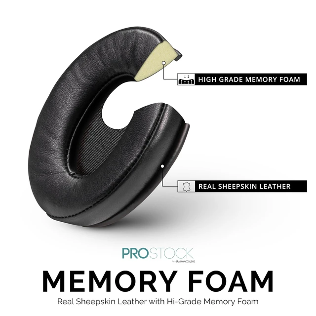 Alt view image 6 of 7 - Sheepskin ProStock ATH M50X Upgraded Earpads, Improves Comfort & Style Without Changing The Sound - Custom Crafted Ear Pad Design for ATH-M50X M50BTX M20X M30X M40X Headphones, Black