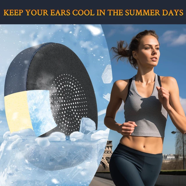 Alt view image 6 of 7 - Cooling Gel Earpads for Jabra Evolve2 65 (Evolve 2 65MS 65UC MS UC)/Evolve2 40 (40UC 40MS USB)/Elite 45h On-Ear Wireless Headset, Ear Pads Cushions with Ice Silk Fabric - Navy Blue
