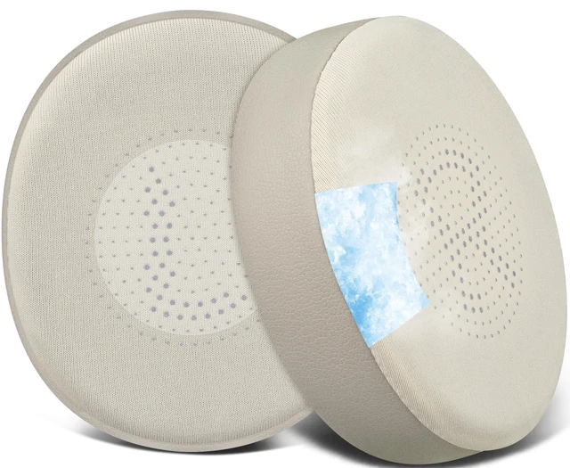 Main image of Cooling Gel Earpads Replacement for Jabra Evolve2 65 (Evolve 2 65MS 65UC MS UC)/Evolve2 40 (40UC 40MS USB)/Elite 45h On-Ear Wireless Headset, Ear Pads Cushions with Ice Silk Fabric - Gold