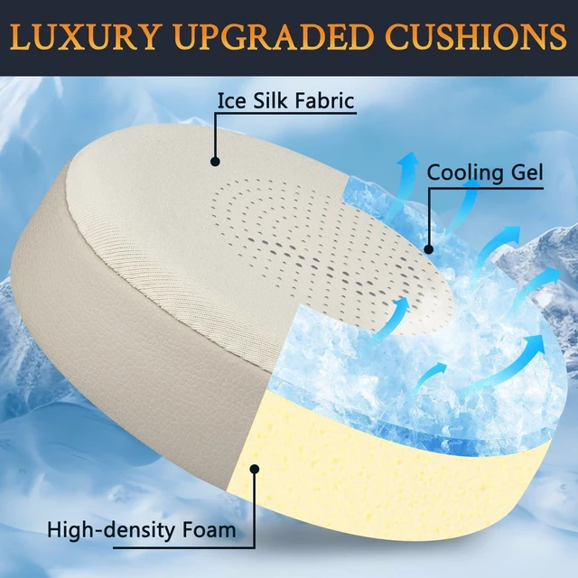 Alt view image 4 of 7 - Cooling Gel Earpads Replacement for Jabra Evolve2 65 (Evolve 2 65MS 65UC MS UC)/Evolve2 40 (40UC 40MS USB)/Elite 45h On-Ear Wireless Headset, Ear Pads Cushions with Ice Silk Fabric - Gold