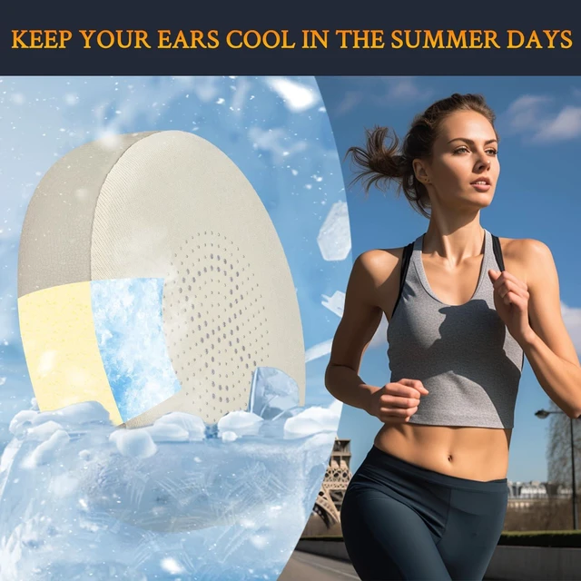 Alt view image 6 of 7 - Cooling Gel Earpads Replacement for Jabra Evolve2 65 (Evolve 2 65MS 65UC MS UC)/Evolve2 40 (40UC 40MS USB)/Elite 45h On-Ear Wireless Headset, Ear Pads Cushions with Ice Silk Fabric - Gold