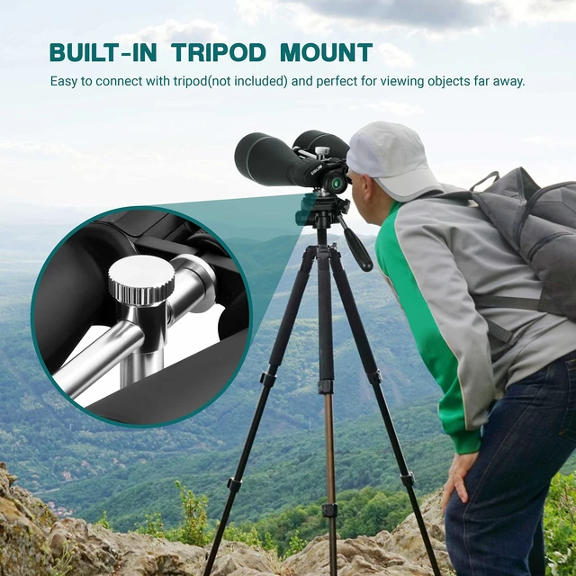 Alt view image 3 of 7 - 15-30X80 Zoom Astronomy Binoculars with Built-in Tripod Mount Giant Binoculars with Phone Adapter and Case for Bird Watching Hunting and Stargazing