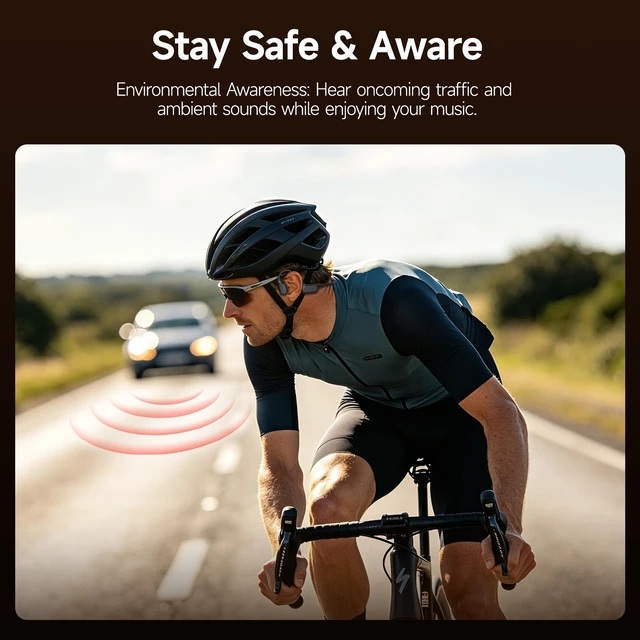 Alt view image 7 of 7 - Swimming Headphones Bluetooth 6.2, IP68 Waterproof Earphones Built-in 8GB MP3, Open Ear Running Earphones, Bone Conduction Headphones Underwater for Swimming Surfing Cycling Sports