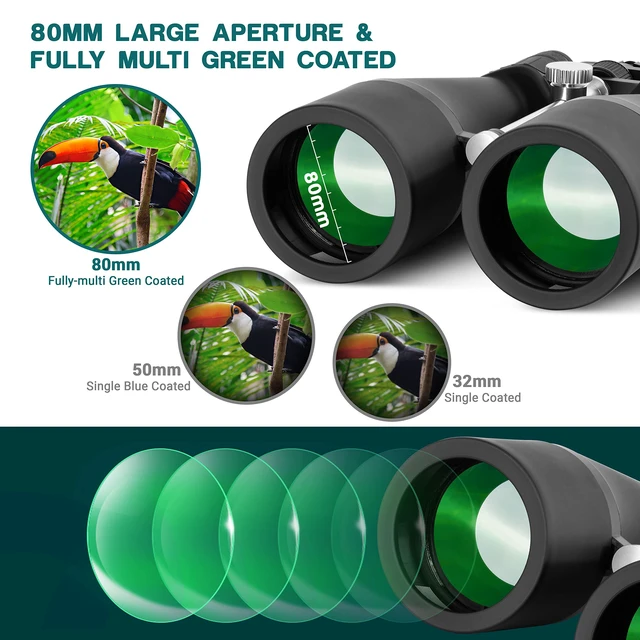 Alt view image 6 of 7 - 15-30X80 Zoom Astronomy Binoculars with Built-in Tripod Mount Giant Binoculars with Phone Adapter and Case for Bird Watching Hunting and Stargazing