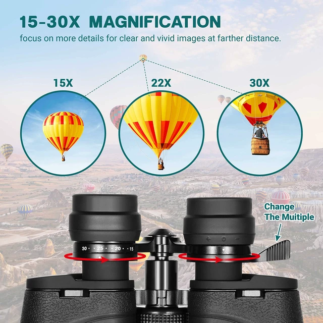 Alt view image 5 of 7 - 15-30X80 Zoom Astronomy Binoculars with Built-in Tripod Mount Giant Binoculars with Phone Adapter and Case for Bird Watching Hunting and Stargazing