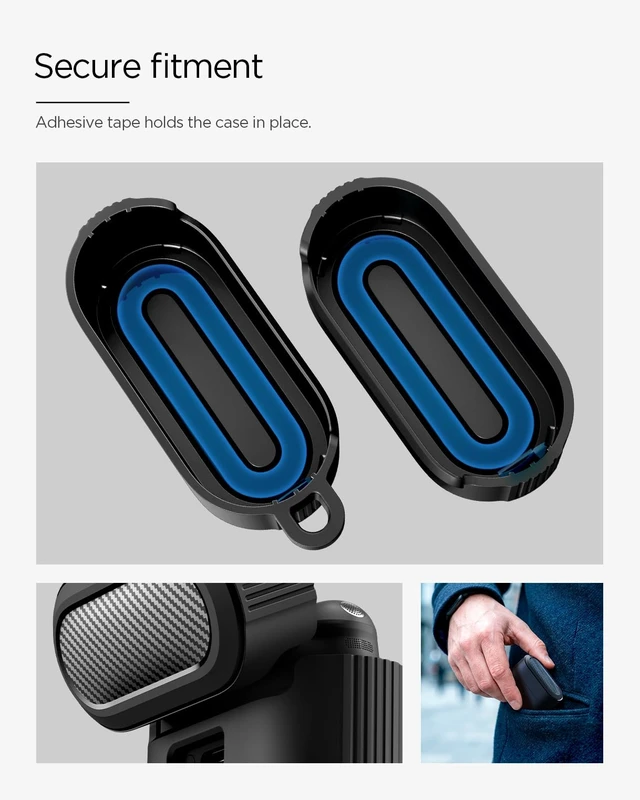 Alt view image 5 of 7 - Rugged Armor Designed for Sony WF-1000XM6 Case (2026) TPU & PC Dual Layer, Drop Protection, Carbon-fiber Accent. Included Carabiner - Matte Black