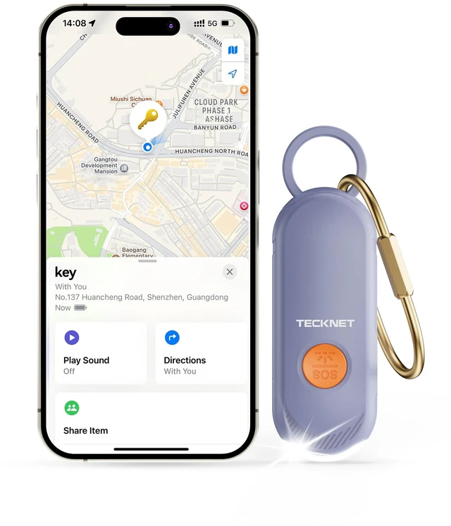 Main image of Personal Safety Alarm, 130dB Rechargeable Alarm Keychain with LED Flashlight, Apple Find My Bluetooth Tracker, Safe Self Defense Alarm Emergency SOS for Women Students & Night Running