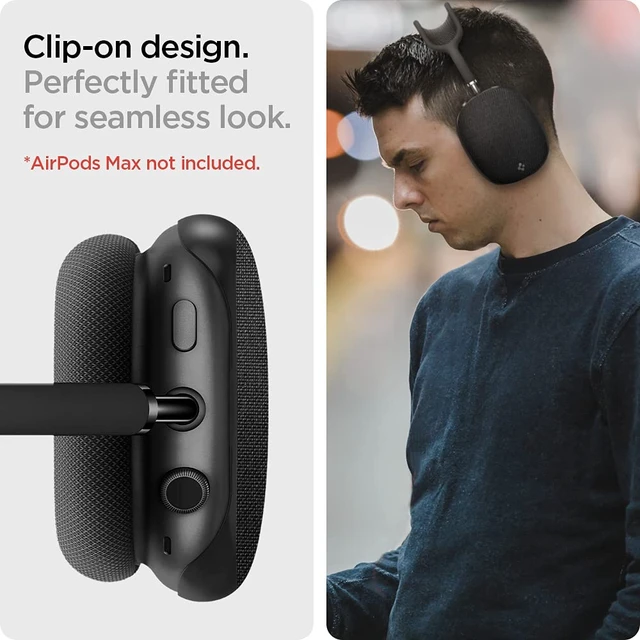 Alt view image 5 of 7 - Urban Fit for AirPods Max 1 / AirPods Max 2 (2020/2026) Premium Nylon Fabric Ear Cup Covers for AirPods Max Case - Black