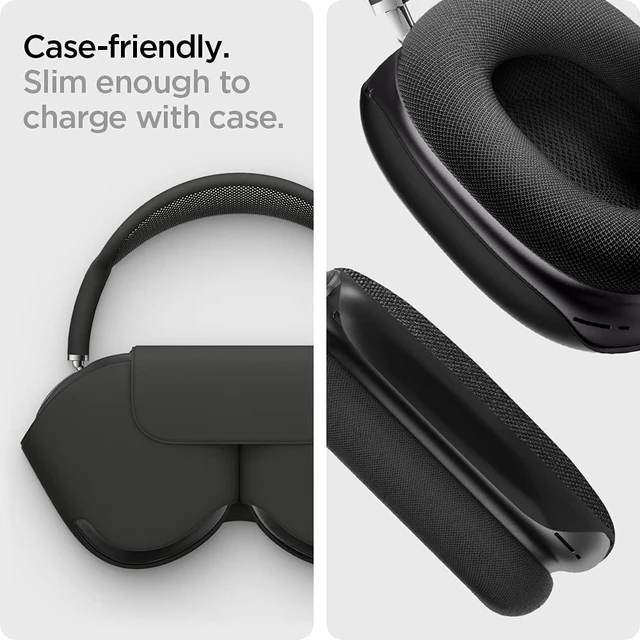 Alt view image 7 of 7 - Urban Fit for AirPods Max 1 / AirPods Max 2 (2020/2026) Premium Nylon Fabric Ear Cup Covers for AirPods Max Case - Black