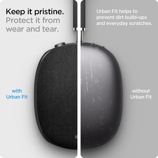 Alt view image 6 of 7 - Urban Fit for AirPods Max 1 / AirPods Max 2 (2020/2026) Premium Nylon Fabric Ear Cup Covers for AirPods Max Case - Black