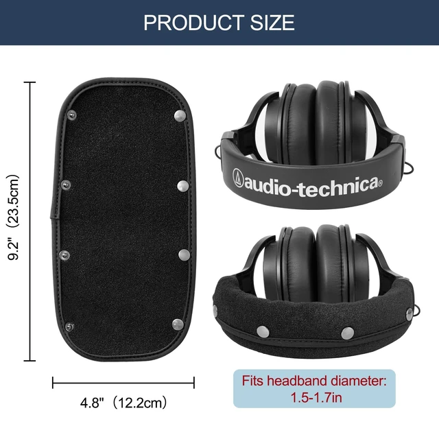 Alt view image 5 of 7 - GEVO Protective Headband Cover for Audio Technica ATH M50, M50X, M50XBT Also for M40X M Series, Corsair Virtuoso, Machine Washable, No More Flaking Leather, Easy Installation, No Tool Needed Black