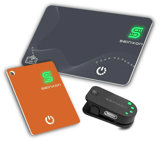 Main image of Wallet Tracker RFID Blocking Card & Mini Keychain Tag Item Finder with Recharge Clip Works with Apple Find My (iOS Only)