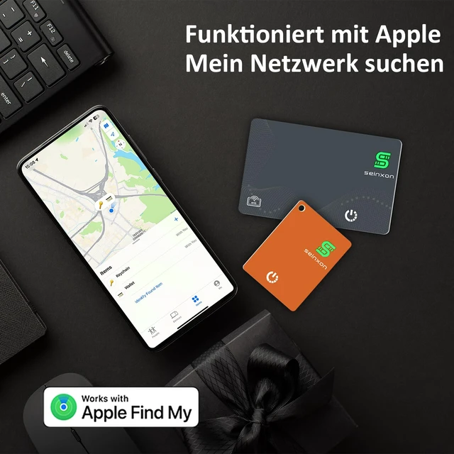 Alt view image 5 of 7 - Wallet Tracker RFID Blocking Card & Mini Keychain Tag Item Finder with Recharge Clip Works with Apple Find My (iOS Only)