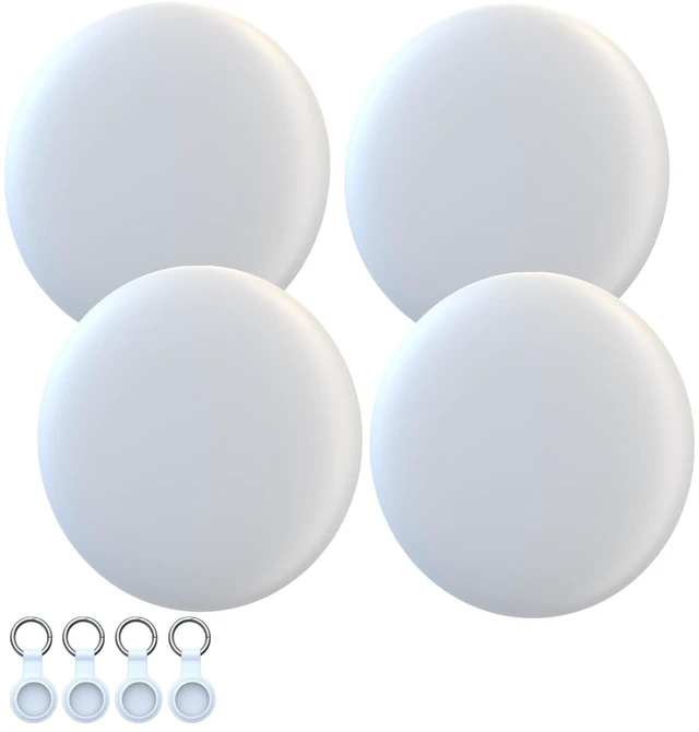 Main image of 2026 New Air Tags-4 packApple MFi CertifiedSmart Bluetooth Tracker 4 Pack (iOS Only),Item Locator Works with Find My,Replaceable Battery Key Finder for Keys,Bags,Luggage,Wallet (White, A Tag 4Pack)