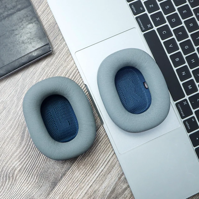Alt view image 7 of 7 - Ear Cushions for Apple AirPods Max Headphones Replacement Leather Earpads Sweat Proof Ear Cups Cushion Easy to Install with Magnet, Protein Leather and Memory Foam(Blue)