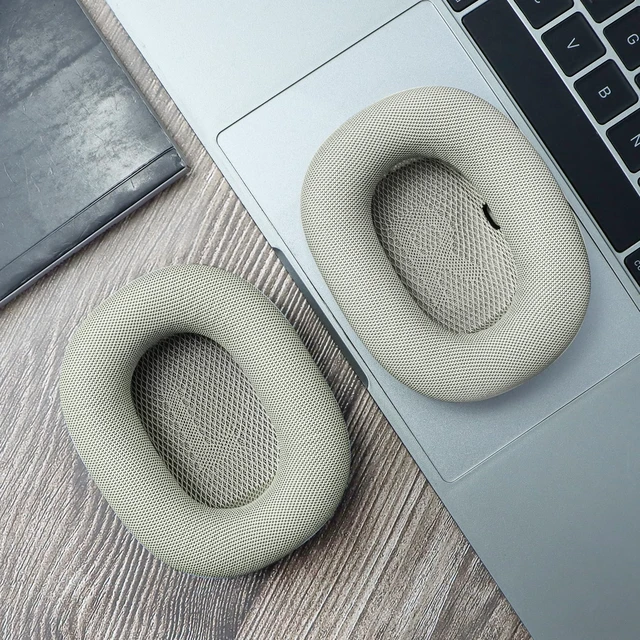 Alt view image 7 of 7 - Ear Cushions for Apple AirPods Max Headphones Replacement Leather Earpads Sweat Proof Ear Cups Cushion Easy to Install with Magnet, Protein Leather and Memory Foam(Silver)