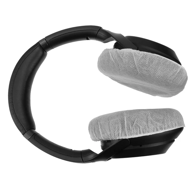 Alt view image 6 of 7 - 200 Pcs Disposable Headphone Ear Covers, M, 8 Cm/ 3.1 Inch, White Non-woven Sanitary Pads for On-ear Headphones, Hygiene Shield for Shared Gear, Sweat-proof, Fits Most Over-ear Headsets