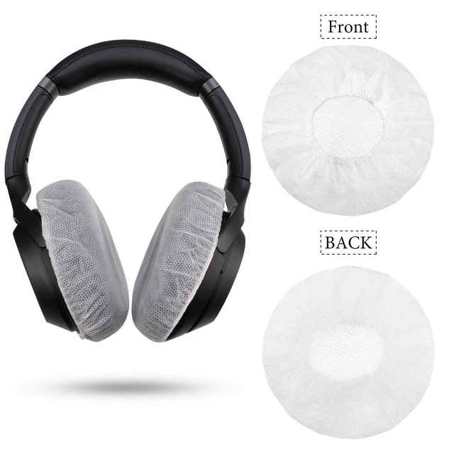 Alt view image 7 of 7 - 200 Pcs Disposable Headphone Ear Covers, M, 8 Cm/ 3.1 Inch, White Non-woven Sanitary Pads for On-ear Headphones, Hygiene Shield for Shared Gear, Sweat-proof, Fits Most Over-ear Headsets