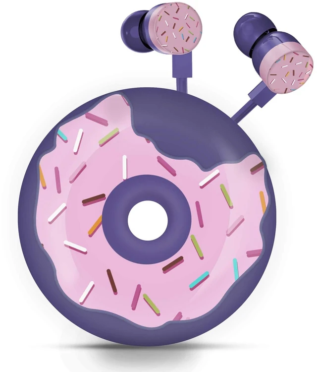 Main image of Donut Earbuds for Kids, Cute Earbud & in-Ear Headphones Wired Gift for School Girls and Boys with Microphone and Lovely Earphones Storage Case