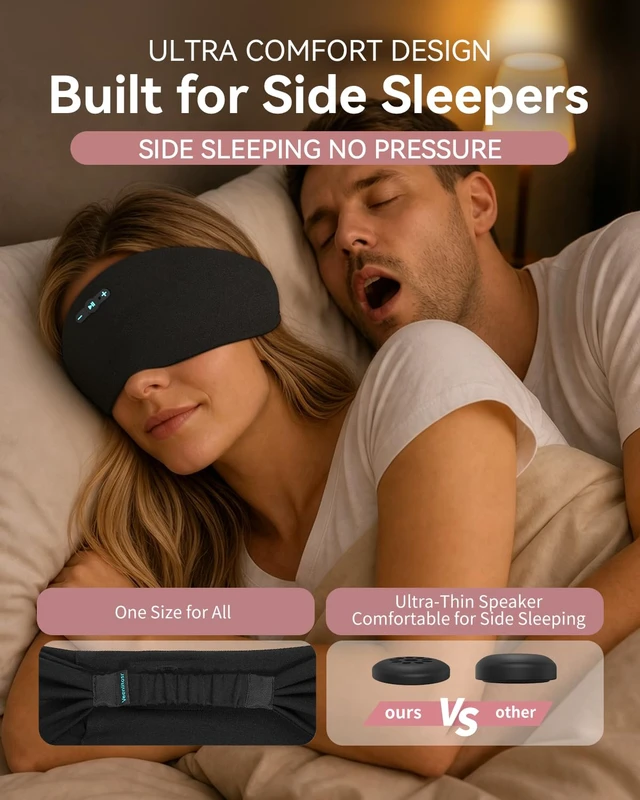 Alt view image 4 of 7 - Sleep Headphones Bluetooth 6.0 Stretchable Headband,One Size 200mah cell for 20hr playback, 3.5mm ultra-thin speaker & mic, HD stereo, removable & washable, 2-in-1 sport & sleep headband