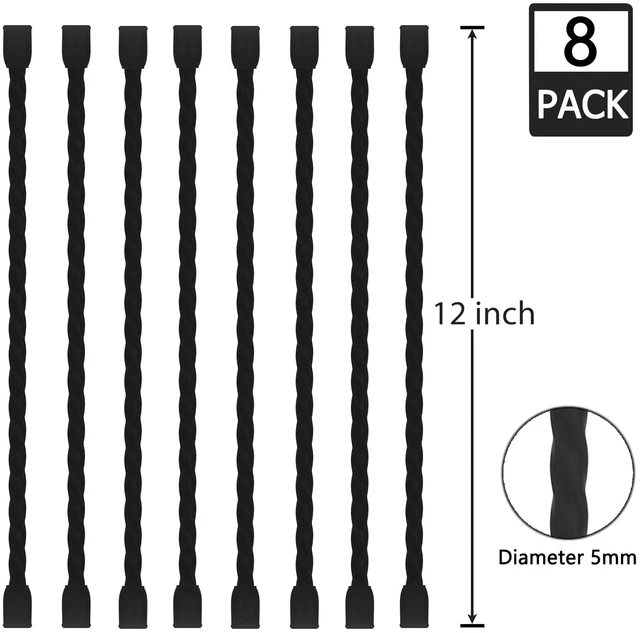 Alt view image 2 of 7 - 8PCS Silicone Cable Ties 12-Inch Reusable Twist Ties Steel-Core Cable Tie Straps Organizer All Purpose Bendable Cord Tie for Indoor Outdoor Bundling Holding Securing and Wrapping Cables (Black)