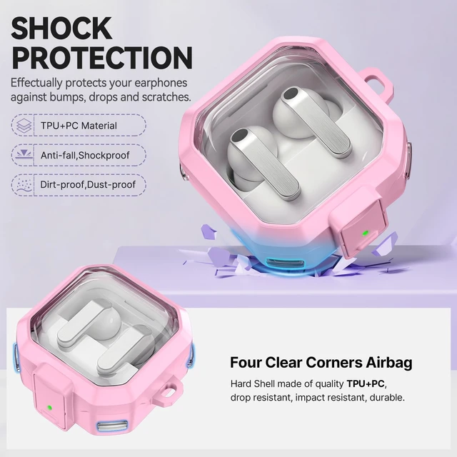 Alt view image 5 of 7 - Secure Lock for Galaxy Buds 4 Pro Case and Buds 4 Case Cover, Clear Soft TPU Case with Cleaner Kit and Keychain for Women Girlu, Cute Cover for Samsung Galaxy Buds 4/4Pro 2026