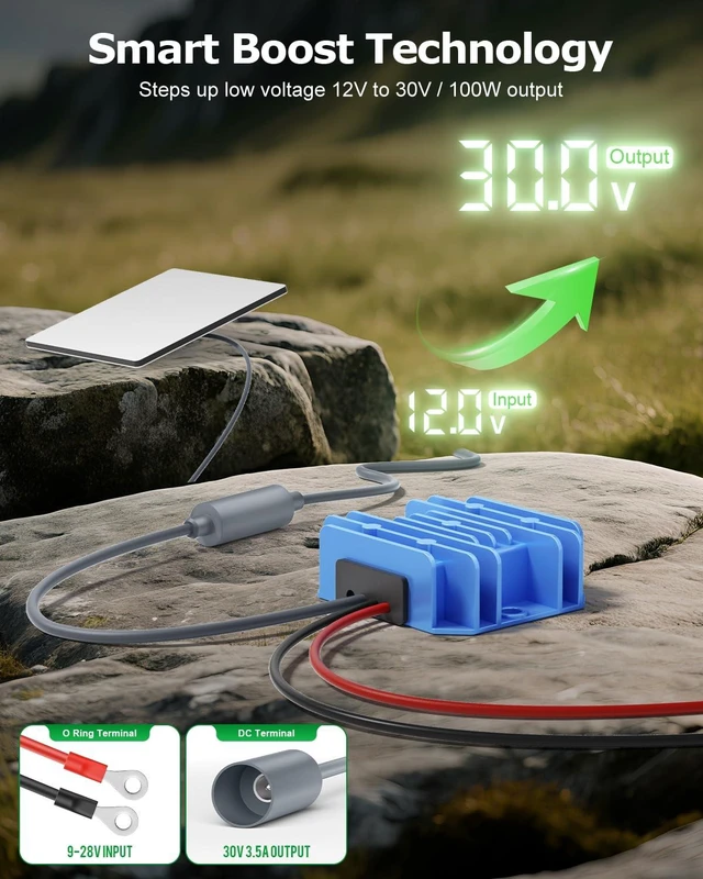 Alt view image 2 of 7 - Starlink Mini Power Supply 12V to 30V 3.5A Starlink Mini 12V Adapter Boost No Voltage Drop Starlink Mini 12V Adapter DC Step Up Converter with O Ring Terminal,Waterproof IP65 for RV Off-Grid Marine