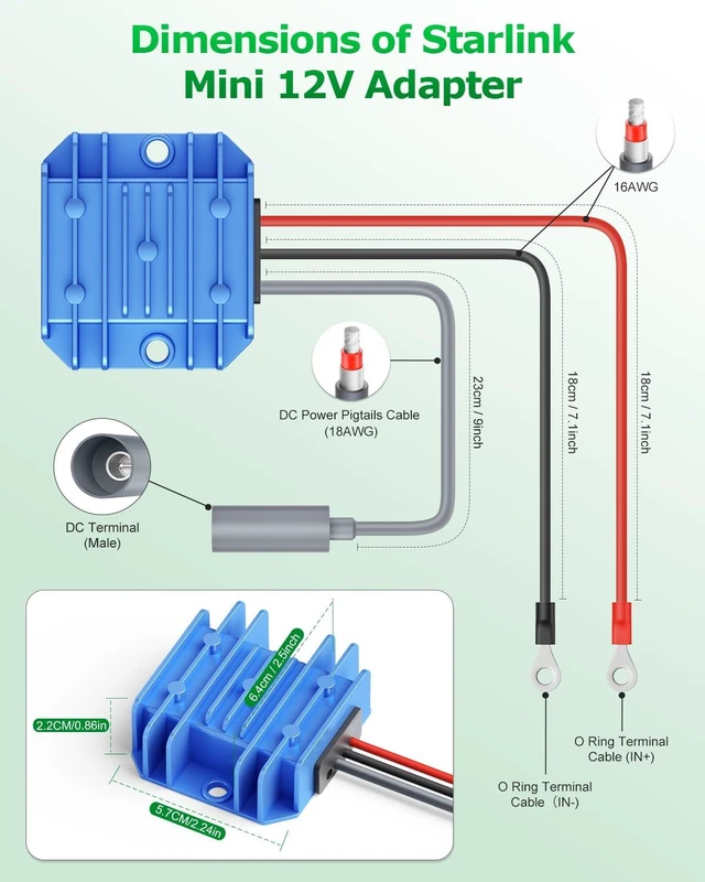 Alt view image 3 of 7 - Starlink Mini Power Supply 12V to 30V 3.5A Starlink Mini 12V Adapter Boost No Voltage Drop Starlink Mini 12V Adapter DC Step Up Converter with O Ring Terminal,Waterproof IP65 for RV Off-Grid Marine