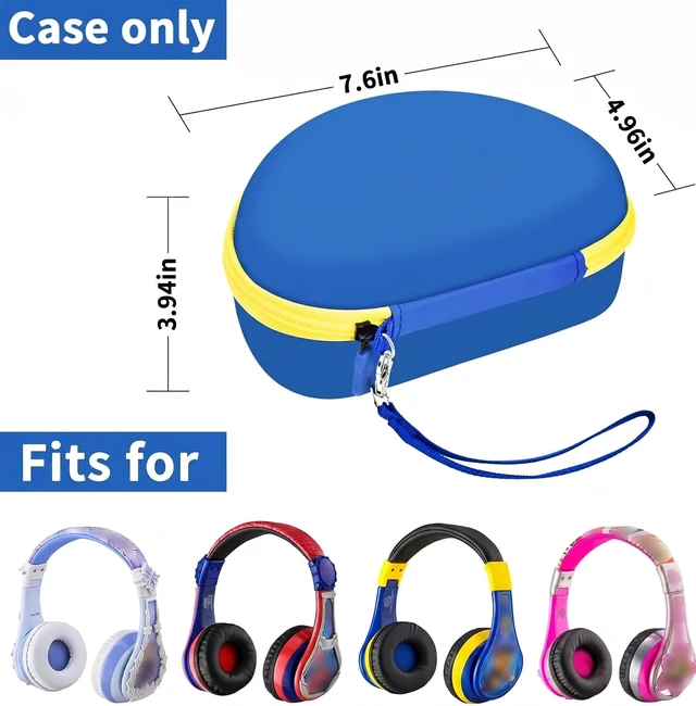Alt view image 2 of 7 - Kids Headphone Case for eKids, for Beats Solo4 Headphones, Deepblue Hard Shell Case with Mesh Cable Pocket for Kids Headsets, Organized Storage for Home and travel, Box Only