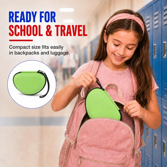 Alt view image 7 of 7 - Kids Headphone Case for eKids, for Beats Solo4 Headphones, Green Hard Shell Case with Mesh Cable Pocket for Kids Headsets, Organized Storage for Home and travel, Box Only