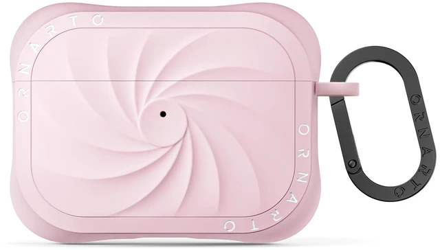 Main image of Vortuxe for AirPods Pro 3 Case, Liquid Silicone, Chalk Pink Velvety Soft Touch, 2X MIL-STD Drop Protection, Elevated Corner Design, Sleek Vortex Pattern, LED Visible, Carabiner Included