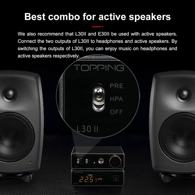 Alt view image 7 of 7 - L30 II NFCA Headphone Amplifier, 0.3uV Ultra-Low Noise, 144dB Dynamic Range, 0.00006% THD+N, Three Gain Settings, Compatible with High/Low Impedance Headphones (L30 II - Silver)