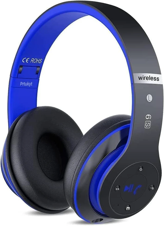 Main image of 6S Bluetooth Headphones Over-Ear, Hi-Fi Stereo Foldable Wireless Stereo Headsets Earbuds with Built-in Mic, Volume Control, FM for iPhone/Samsung/iPad/PC (Blue)