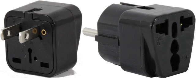 Main image of Peru Travel Adapter Plug for USA/Universal to South America Type A & E (C/F) AC Power Plugs Pack of 2