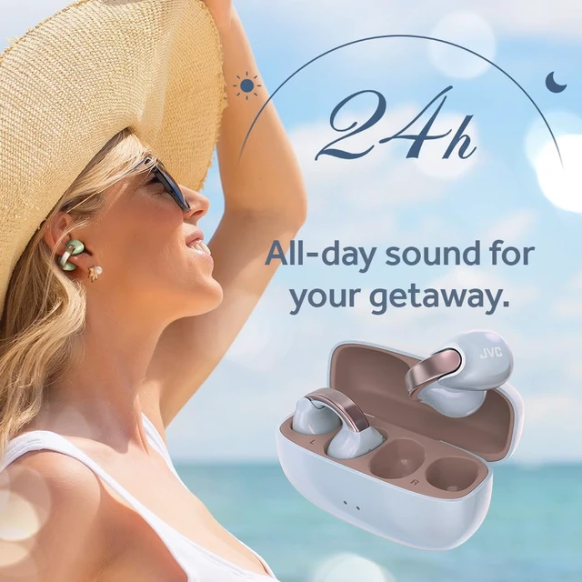 Alt view image 5 of 7 - Nearphones Pearl Edition - Earcuff True Wireless Earbuds with Shiny Arch, Comfortable fit, Multipoint Connection, Bluetooth 5.3, 24H Battery Life - HANP1T-AN (Eternal Blue)