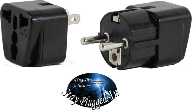 Alt view image 3 of 6 - Peru Travel Adapter Plug for USA/Universal to South America Type A & E (C/F) AC Power Plugs Pack of 2