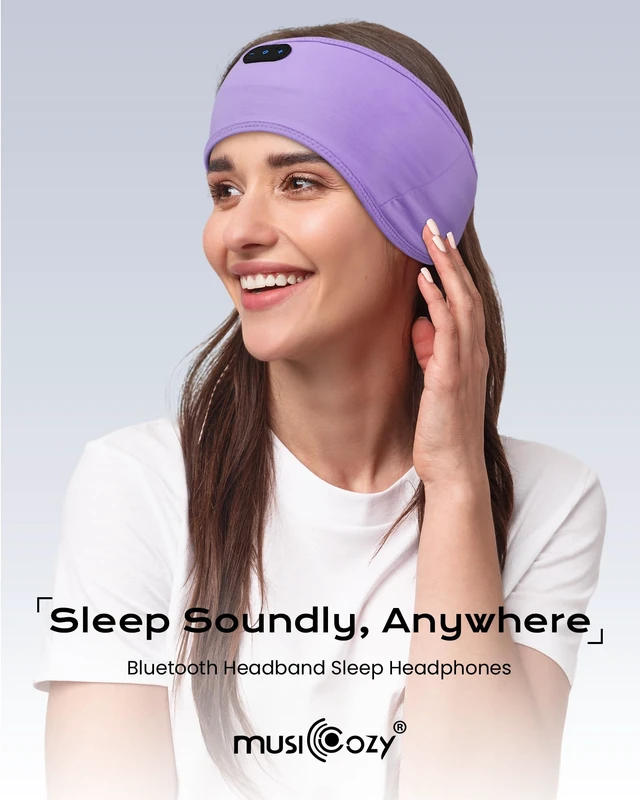 Alt view image 6 of 7 - Sleep Headphones Bamboo Bluetooth Headband for Side Sleepers Sleeping Headbands Wireless Sports Earphones Sweat Resistant Earbuds for Workout Running Cool Gadgets Unique Gifts for Women