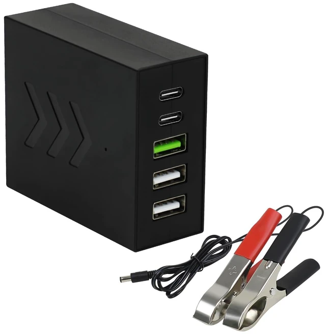 Main image of DC Converter 8-30V to 5V/9V/12V USB Step Down Converter Multi-Port Power Adapter with Battery Clip Charger Portable for iPhone Android Samsung and Tablet Chargers