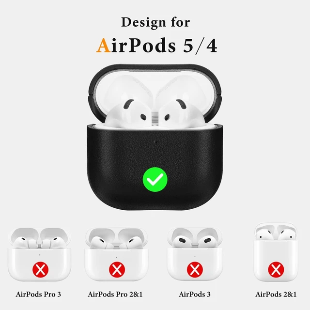 Alt view image 3 of 7 - Genuine Leather AirPods 5 & AirPods 4 Case Compatible with MagSafe Handcrafted Vintage Leather Develops Unique Patina, Shockproof Drop Protection Ideal for Business Commute and Daily Use