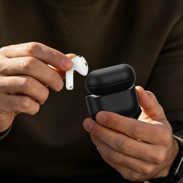 Alt view image 7 of 7 - Genuine Leather AirPods 5 & AirPods 4 Case Compatible with MagSafe Handcrafted Vintage Leather Develops Unique Patina, Shockproof Drop Protection Ideal for Business Commute and Daily Use