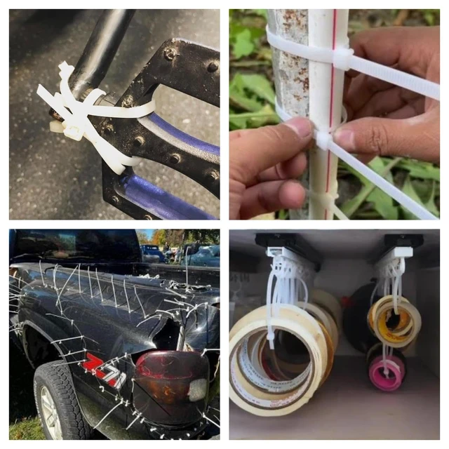 Alt view image 7 of 7 - Zip Ties 8 inch (1000Pack), 40lbs Tensile Strength, white cable Ties clear, wire Ties for indoor and outdoor use
