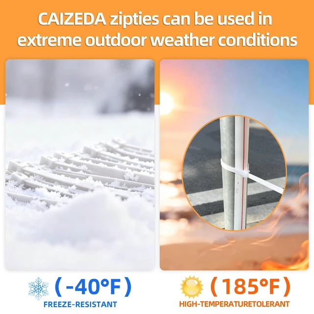 Alt view image 6 of 7 - Zip Ties 8 inch (1000Pack), 40lbs Tensile Strength, white cable Ties clear, wire Ties for indoor and outdoor use