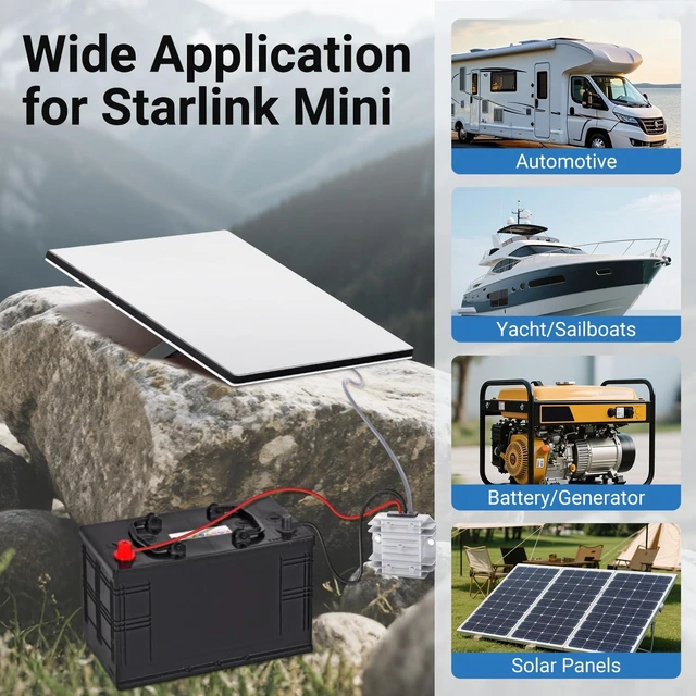 Alt view image 7 of 7 - Starlink Mini 12V Boost Converter with DC Power Cord, 12V/24V to 30V 3.5A Converter Kit DC Male Plug for Starlink Mini, Truck RV (9.8ft)