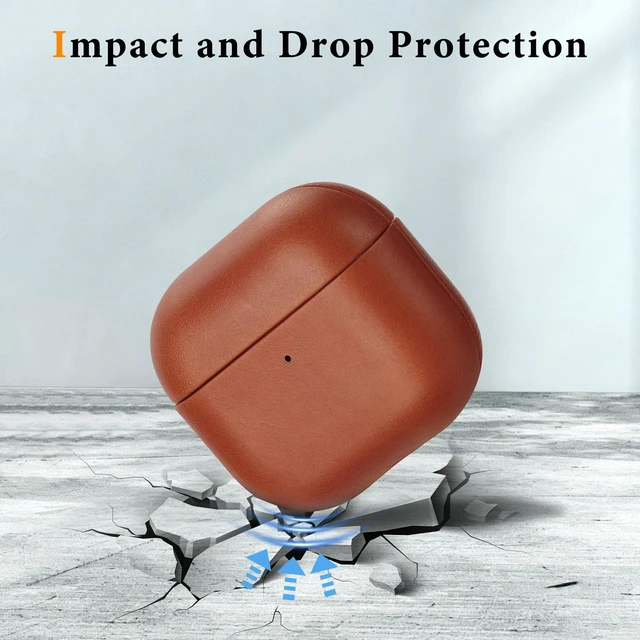 Alt view image 2 of 7 - Genuine Leather AirPods 5 & AirPods 4 Case Compatible with MagSafe Handcrafted Vintage Leather Develops Unique Patina, Shockproof Drop Protection Ideal for Business Commute and Daily Use
