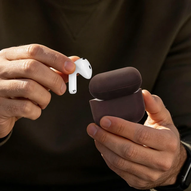 Alt view image 7 of 7 - Genuine Leather AirPods 5 & AirPods 4 Case Compatible with MagSafe Handcrafted Vintage Leather Develops Unique Patina, Shockproof Drop Protection Ideal for Business Commute and Daily Use
